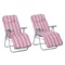 Ligstoel zonneligstoel tuinstoel 2 delig set met kussen opvouwbaar verstelbare rugleuning staal+polyester rood 60 x 75 x 65 102 cm 1