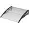 Luifel voordeur 103 x 96,5 x 27 cm overkapping met uv bescherming, regenbescherming & zonbescherming voor buiten, aluminium zwart 1