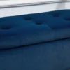 Luxe zitbank met opbergruimte, gestoffeerde bank blauw van fluweelachtig polyester, rubberhout, met armleuningen, 107x42x65cm voor woonkamer & gang 10