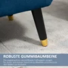 Luxe zitbank met opbergruimte, gestoffeerde bank blauw van fluweelachtig polyester, rubberhout, met armleuningen, 107x42x65cm voor woonkamer & gang 6
