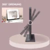 Make up spiegel met verlichting, led cosmetische spiegel met 3 lichtkleuren, tafelspiegel met 10x vergroting, mobiele telefoonhouder, usb oplaadpoort, 360° draaibaar, zwart 10