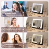 Make up spiegel met verlichting, led cosmetische spiegel met 3 lichtkleuren, tafelspiegel met 10x vergroting, mobiele telefoonhouder, usb oplaadpoort, 360° draaibaar, zwart 7