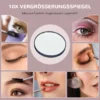 Make up spiegel met verlichting, led cosmetische spiegel met 3 lichtkleuren, tafelspiegel met 10x vergroting, mobiele telefoonhouder, usb oplaadpoort, 360° draaibaar, zwart 9