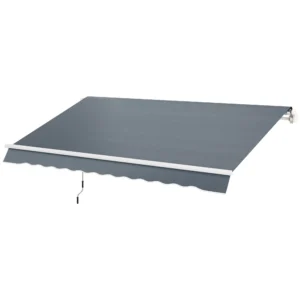 Markiesdoek markiesstof met volant waterafstotend vervangingsstof voor 4 x 3 m markiezen markiesdoek markiesstof zonwering voor tuin balkon hof grijs 1
