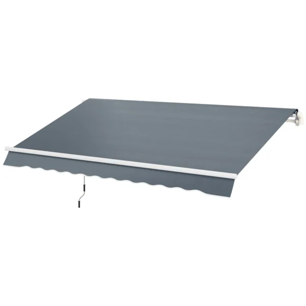 Markiesdoek markiesstof met volant waterafstotend vervangingsstof voor 4 x 3 m markiezen markiesdoek markiesstof zonwering voor tuin balkon hof grijs 1
