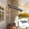 Markiesdoek markiesstof met volant waterafstotend vervangingsstof voor 4 x 3 m markiezen markiesdoek markiesstof zonwering voor tuin balkon hof grijs 10