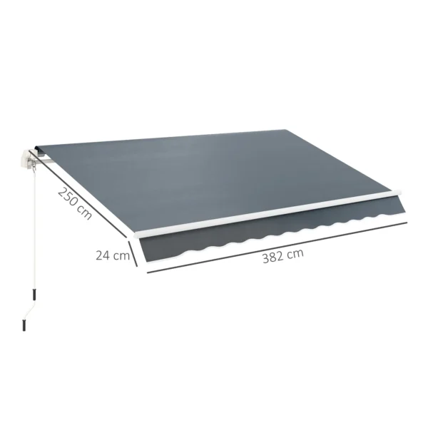 Markiesdoek markiesstof met volant waterafstotend vervangingsstof voor 4 x 3 m markiezen markiesdoek markiesstof zonwering voor tuin balkon hof grijs 4