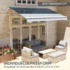 Markiesdoek markiesstof met volant waterafstotend vervangingsstof voor 4 x 3 m markiezen markiesdoek markiesstof zonwering voor tuin balkon hof grijs 5