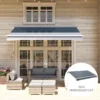 Markiesdoek markiesstof met volant waterafstotend vervangingsstof voor 4 x 3 m markiezen markiesdoek markiesstof zonwering voor tuin balkon hof grijs 9
