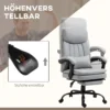 Massage bureaustoel ergonomisch met ligfunctie, grijze bureaustoel voor kantoor & thuiskantoor 6