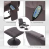 Massagestoel met kruk, draaibare relaxstoel met massagefunctie, elektrische tv stoel met ligfunctie, afstandsbediening, kunstleer, bruin 7