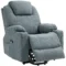 Massagestoel met opsta hulp, elektrisch, met 8 massagepunten, ligfunctie, verwarmingsfunctie, schuimstof, 90x101x107cm, donkergrijs 1