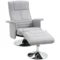 Massagestoel met voetenbankje elektrische televisiestoel met ligfunctie, afstandsbediening, linnenlook, staal, lichtgrijs 1
