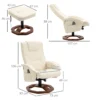 Massagestoel relaxstoel met voetenbank 360° draaibaar kunstleer staal crème wit bruin 73x83x106cm voor ultiem comfort 4