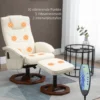 Massagestoel relaxstoel met voetenbank 360° draaibaar kunstleer staal crème wit bruin 73x83x106cm voor ultiem comfort 5