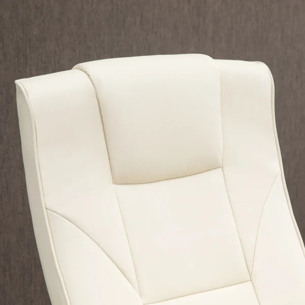 Massagestoel relaxstoel met voetenbank 360° draaibaar kunstleer staal crème wit bruin 73x83x106cm voor ultiem comfort 9