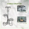 Metalen bloemenrek 4 niveaus plantenrek voor tuin balkon bloementrap zwart 45x24,5x80cm decoratief & stabiel 6