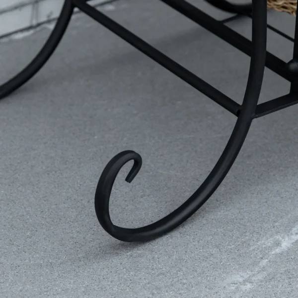 Metalen bloemenrek 4 niveaus plantenrek voor tuin balkon bloementrap zwart 45x24,5x80cm decoratief & stabiel 9