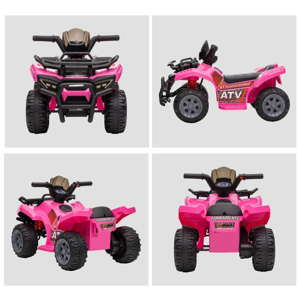 Mini elektrische quad voor kinderen 18 36 maanden, elektrische atv met led koplamp, metaal & pp kunststof, roze, veilig rijplezier voor kleine avonturiers 9
