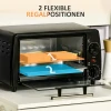 Mini oven 10l 750w tot 230°c met timer 60 min kleine elektrische oven incl. bakplaat en rooster 36,5x26x22 cm zwart 6