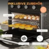 Minibackofen met convectie, 90°c 230°c, 30l, mini oven met bakplaat, grillrooster, kruimelplaat, heteluchtfriteuse met 7 modi, frituurmand 7