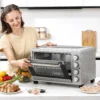 Minibackoven 32l, 1600w, elektrische oven met slakkenvanger, roestvrij staal & glas, zilver, 52,2x38,1x33,5cm 2