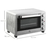Minibackoven 32l, 1600w, elektrische oven met slakkenvanger, roestvrij staal & glas, zilver, 52,2x38,1x33,5cm 4