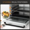 Minibackoven 32l, 1600w, elektrische oven met slakkenvanger, roestvrij staal & glas, zilver, 52,2x38,1x33,5cm 6