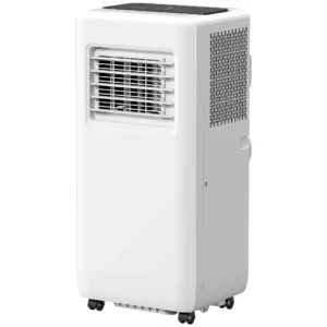 Mobiele airconditioner 3 in 1 klimaatapparaat met koeling, luchtontvochtiger, ventilator, afvoerslang, 9000btu automatische luchtkoeler met afstandsbediening, timer, kinderslot, wit 1