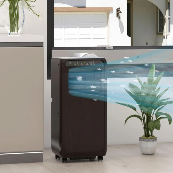 Mobiele airconditioning 3in1 koeling ventilatie ontvochtiging 9000btu led afstandsbediening timer zwart 2