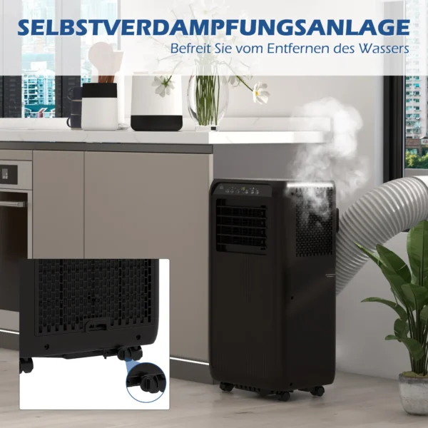 Mobiele airconditioning 3in1 koeling ventilatie ontvochtiging 9000btu led afstandsbediening timer zwart 7