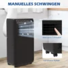 Mobiele airconditioning 3in1 koeling ventilatie ontvochtiging 9000btu led afstandsbediening timer zwart 9