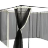 Muggennet voor 3x4 paviljoen, 4 zijpanelen, vliegennet met rits, insectenbescherming van nylon mesh, zwart 7