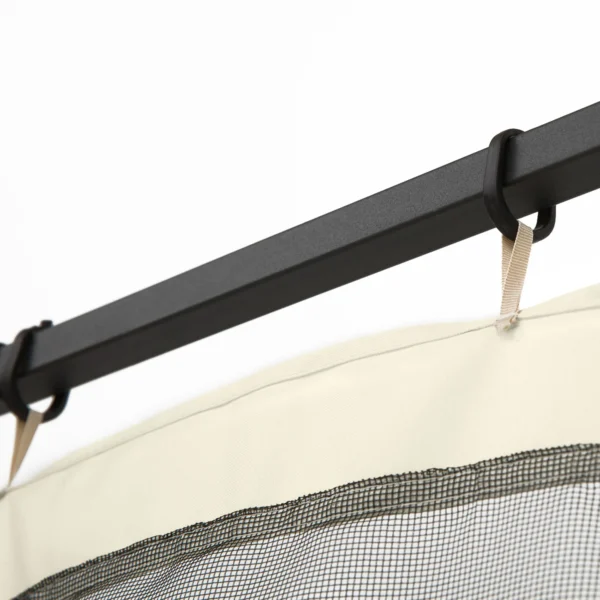 Muggennet voor 3x4 paviljoen, 4 zijpanelen, vliegennet met rits, insectenbescherming van nylon mesh, zwart 9