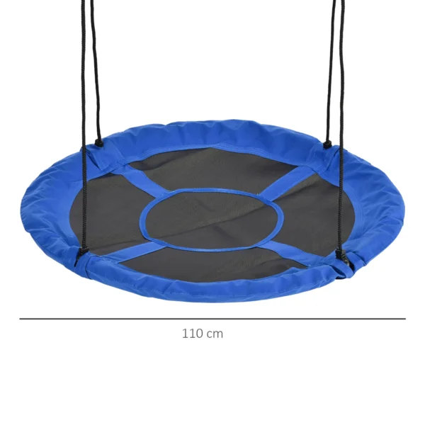 Ø110cm nestschommel outdoor, tot 150 kg, verstelbare kinderschommel, staal, blauw 4