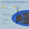 Ø110cm nestschommel outdoor, tot 150 kg, verstelbare kinderschommel, staal, blauw 6