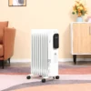 Olieradiator elektrisch verwarmingstoestel 1830 2180w draagbaar 3 verwarmingsniveaus 24 uurs timer 9 verwarmingsplaten wit staal 42,5x24x63cm voor efficiënte warmte 2