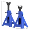 Ondersteuningsblok 3 ton draagvermogen 2 stuks ondersteuningsblok inclusief veiligheidspin 13 traps hoogteverstelbaar 385 mm tot 600 mm ondersteuningsblokken auto krikstandaard voor werkplaats garage blauw 4