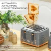 Ontbijtset waterkoker & broodrooster 1,5l waterkoker 4 sneetjes broodrooster 3000 w 7 bruiningsniveaus ontdooien & opwarmen grijs 7