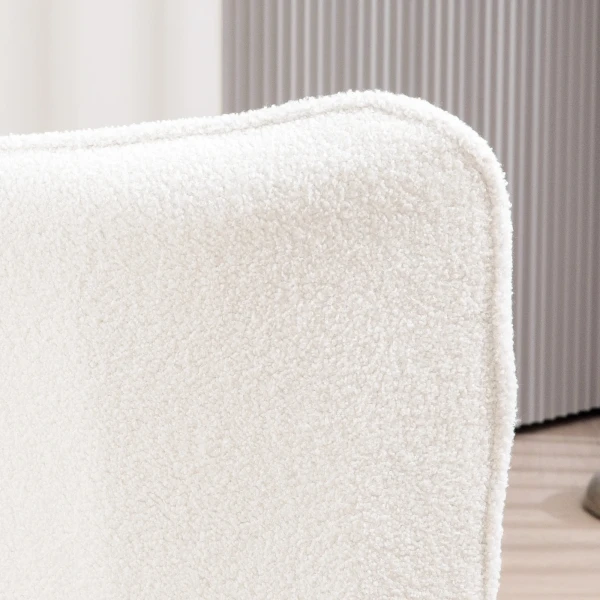 Oorfauteuil, gestoffeerde relaxstoel met armleuning, metalen poten, loungestoel voor woonkamer, slaapkamer, crèmewit 10