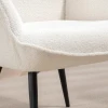 Oorfauteuil, gestoffeerde relaxstoel met armleuning, metalen poten, loungestoel voor woonkamer, slaapkamer, crèmewit 9