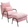 Oorfauteuil met voetenbank en kantelbare rugleuning relaxstoel, tv stoel, gestoffeerde stoel, roze, 68x91,5x88cm 1