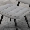 Oorfauteuil met voetenbank, loungestoel relaxstoel gestoffeerde stoel fluweelachtige tv stoel eetkamerstoel tot 120 kg lichtgrijs 10