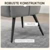 Oorfauteuil met voetenbank, loungestoel relaxstoel gestoffeerde stoel fluweelachtige tv stoel eetkamerstoel tot 120 kg lichtgrijs 6