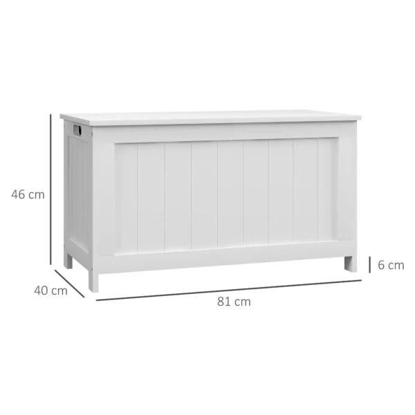 Opbergdoos kist met handvat en deksel, 81 x 40 x 46 cm, apparatuurdoos voor woonkamer en slaapkamer in wit 4
