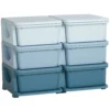 Opbergdoos kunststof, 6 lades, speelgoed organizer, commode kinderkamer, blauw 1