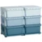 Opbergdoos kunststof, 6 lades, speelgoed organizer, commode kinderkamer, blauw 1