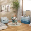 Opbergdoos kunststof, 6 lades, speelgoed organizer, commode kinderkamer, blauw 10