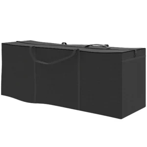 Opbergtas voor tuinkussens, kussentas, beschermhoes met draaghandvat rits, waterdicht uv bestendig 600d oxford, voor kussenovertrekken kerstbomen 200x60x75 cm, zwart 1