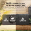 Opbergtas voor tuinkussens, kussentas, beschermhoes met draaghandvat rits, waterdicht uv bestendig 600d oxford, voor kussenovertrekken kerstbomen 200x60x75 cm, zwart 5